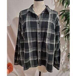 Duluth Trading Co Free Swingin' Flannel Split Tail Untucked Plaid Shirt Size XXL